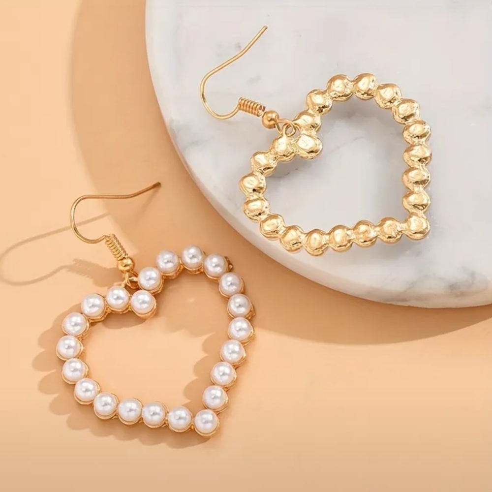Pearl Heart Earrings